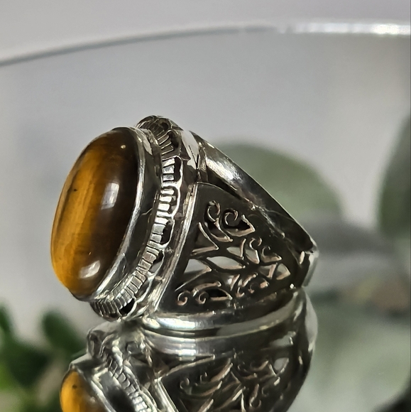 Stunning tiger's eye Sterling Silver ring. - Picture 12 of 14